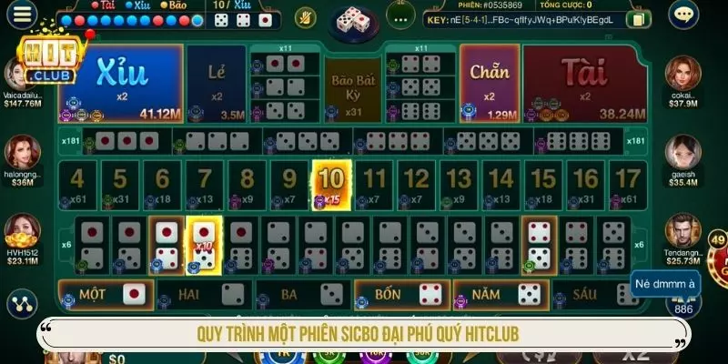 Cách Chơi Sicbo Đại Phú Quý HITCLUB Với Từng Cửa Cược Quy trình một phiên sicbo đại phú quý hitclub