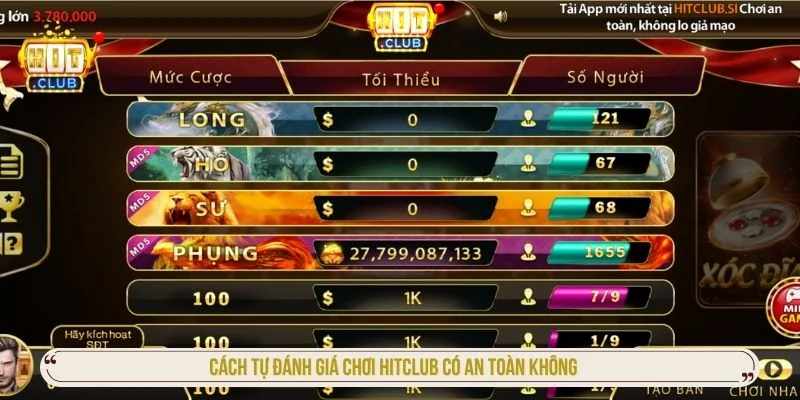 Chơi HITCLUB Có An Toàn Không? Đánh Giá Trải Nghiệm Toàn Diện Tự đánh giá mức độ an toàn giúp người chơi hạn chế được rủi ro