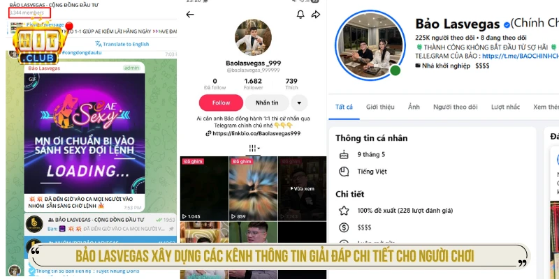 Tác Giả Bảo Lasvegas xây dựng các kênh thông tin giải đáp chi tiết cho người chơi