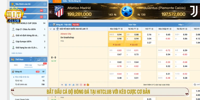 Bắt đầu cá độ bóng đá tại HITCLUB với kèo cược cơ bản